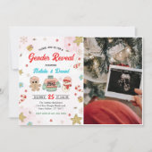 Weihnachtsgeschlecht offenbart Baby Shower Foto Einladung (Vorderseite)