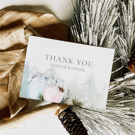 Weihnachtsgeschlecht zeigt Baby-Dusche Dankeskarte