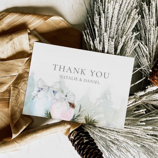 Weihnachtsgeschlecht zeigt Baby-Dusche Dankeskarte