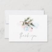 Weihnachtsgeschlecht zeigt Baby-Dusche Dankeskarte (Vorderseite)