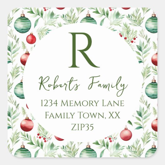 Weihnachtsgeschmack Ansprache Classic Round S Quadratischer Aufkleber (Vorderseite)