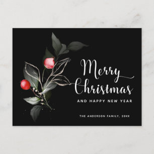 Weihnachtsgeschmack   Berries Black Holiday Postca Postkarte