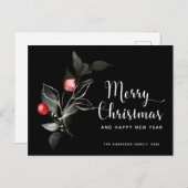 Weihnachtsgeschmack | Berries Black Holiday Postca Postkarte (Vorne/Hinten)