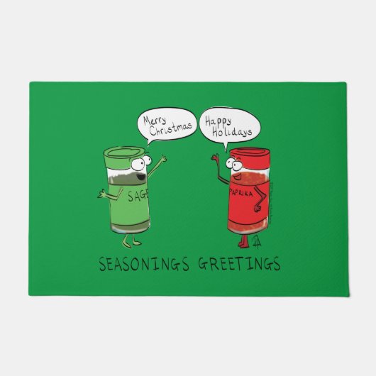 Weihnachtsgeschmack Cartoon Kochen Gewürze Fußmatte (Vorderseite)