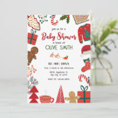 Weihnachtsgeschmack Kinderdusche Einladung (Stehend Vorderseite)