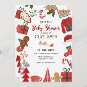 Weihnachtsgeschmack Kinderdusche Einladung (Vorne/Hinten)