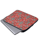 Weihnachtsgeschmack mit Bäumen, Schneeflocken Laptopschutzhülle (Vorne Knopf)