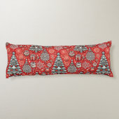 Weihnachtsgeschmack mit Bäumen, Schneeflocken Seitenschläferkissen (Rückseite)