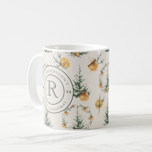 Weihnachtsgeschmack: Mit Monogramm neu Kaffeetasse (Vorderseite Links)