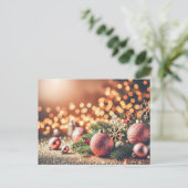 Weihnachtsgeschmack mit Ornamenten Postkarte (Stehend Vorderseite)