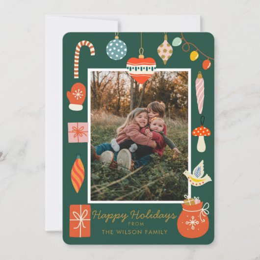 Weihnachtsgeschmack Niedliches Foto Feiertagskarte (Vorderseite)