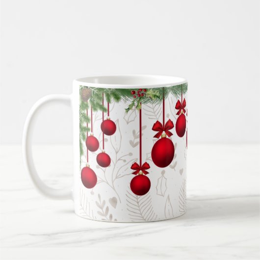 Weihnachtsgeschmack und Grüntöne Kaffeetasse (Links)