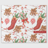 Weihnachtsgeschmack Zimt und Peppermint Muster Geschenkpapier (Flach)