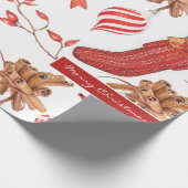 Weihnachtsgeschmack Zimt und Peppermint Muster Geschenkpapier (Ecke)