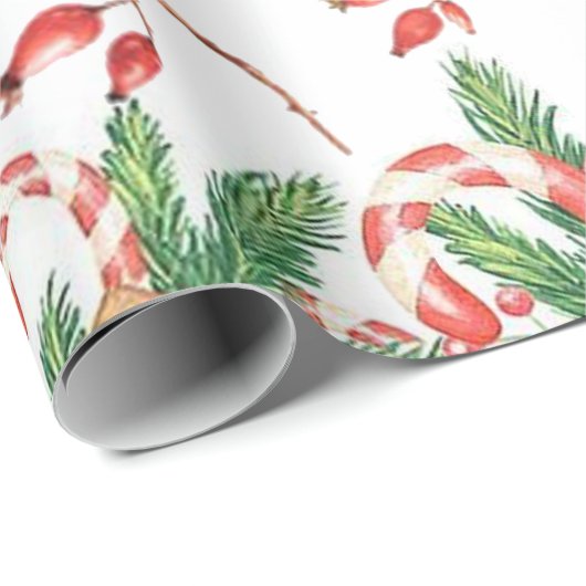 Weihnachtsgeschmack Zimt und Peppermint Muster Geschenkpapier (Rolleneckpunkt)
