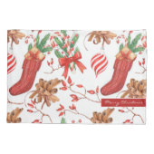 Weihnachtsgeschmack Zimt und Peppermint Muster Kissenbezug (Rückseite)