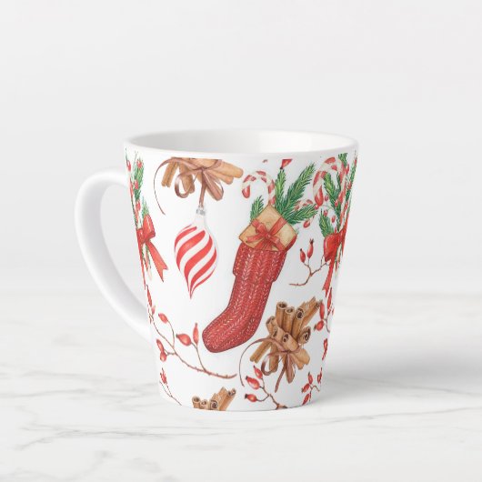 Weihnachtsgeschmack Zimt und Peppermint Muster Milchtasse (Linke Ecke)