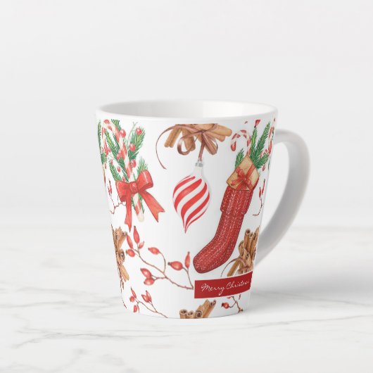 Weihnachtsgeschmack Zimt und Peppermint Muster Milchtasse (Rechte Ecke)