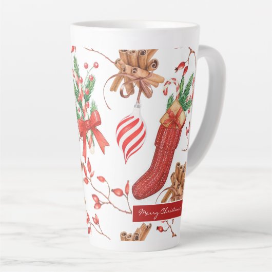 Weihnachtsgeschmack Zimt und Peppermint Muster Milchtasse (Rechte Ecke)