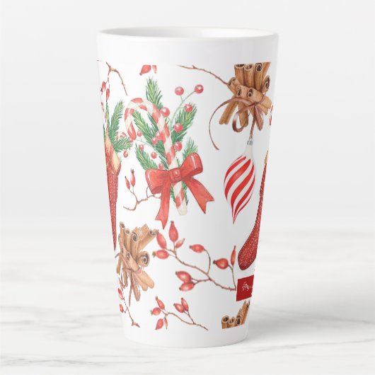 Weihnachtsgeschmack Zimt und Peppermint Muster Milchtasse (Vorderseite)