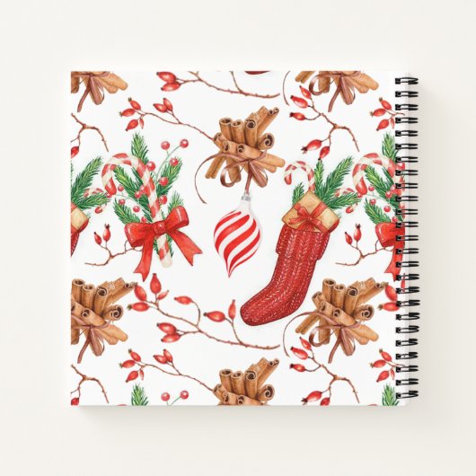 Weihnachtsgeschmack Zimt und Peppermint Muster Notizblock (Rückseite)