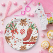 Weihnachtsgeschmack Zimt und Peppermint Muster Pappteller (Party)