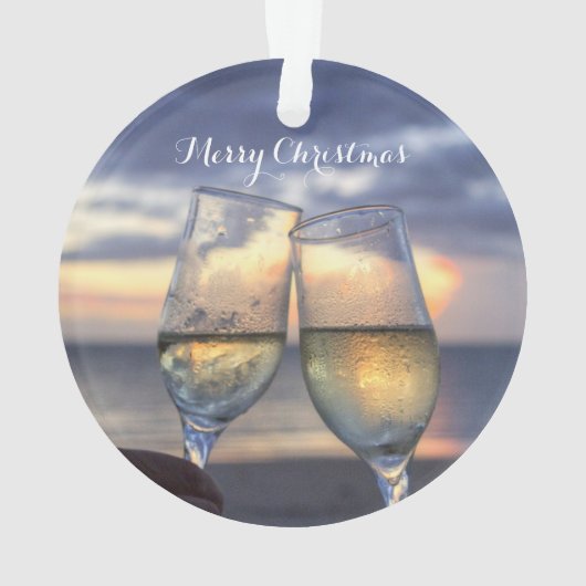 Weihnachtsgeschmuck Acrylic Sunset Ornament (Rückseite)