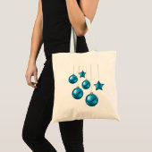 Weihnachtsgeschmuck Balls and Stars Tote Tasche (Vorderseite (Produkt))