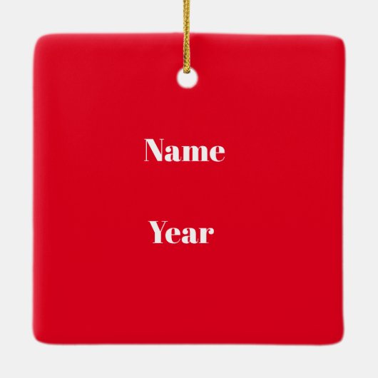 Weihnachtsgeschmuck für weibliche Busfahrer Keramikornament (Rückseite)