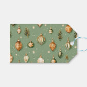 Weihnachtsgeschmuck Muster Grün Geschenkanhänger (Vorderseite (Horizontal))