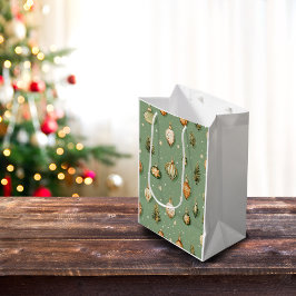 Weihnachtsgeschmuck Muster Grün Mittlere Geschenktüte