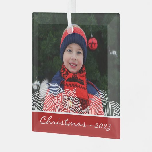 Weihnachtsgeschmuck Ornament Aus Glas (Vorderseite links)