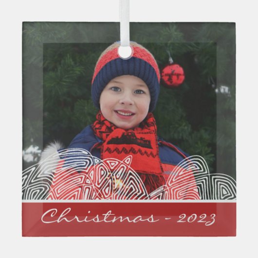 Weihnachtsgeschmuck Ornament Aus Glas (Vorderseite)