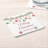 Weihnachtsgeschmuckbörse Party Garland Rechteckiger Pappuntersetzer (angewinkelt)