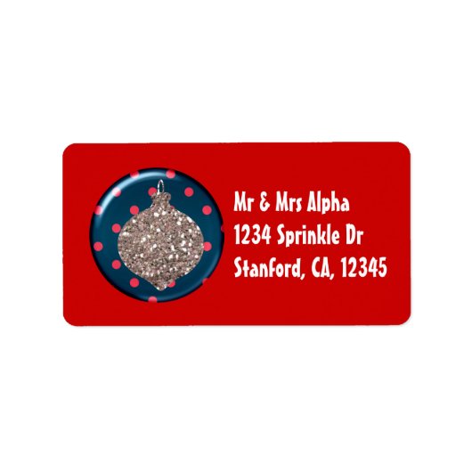 Weihnachtsgeschmuckmarke Adressaufkleber (Vorne)