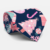 Weihnachtsgeschmuckmuster 02 D Blue BG Krawatte (Gerollt)