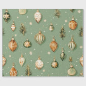Weihnachtsgeschmuckmuster - Grün Geschenkpapier (Flach)