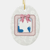 Weihnachtsgeschmuckvorlage für frisch gezapftes Fo Keramik Ornament (Hinten)