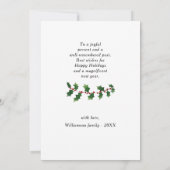 Weihnachtsgeschoss Foto Wasserfarbe Botanischer Ur Mitteilungskarte (Rückseite)