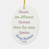 Weihnachtsgeschwister-Liebe Keramik Ornament (Vorne)