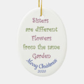 Weihnachtsgeschwister-Liebe Keramik Ornament (Hinten)