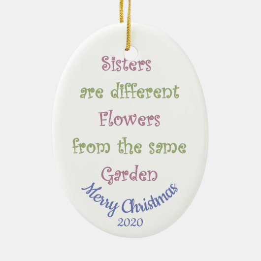 Weihnachtsgeschwister-Liebe Keramik Ornament (Hinten)