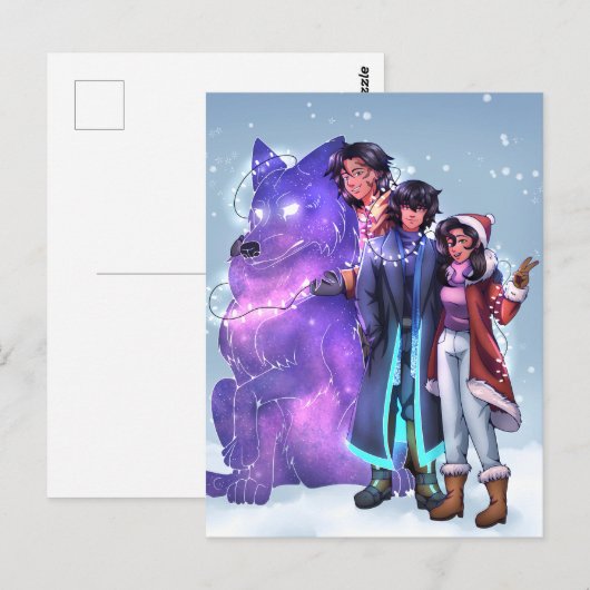 Weihnachtsgeschwister Postkarte (Vorne/Hinten)