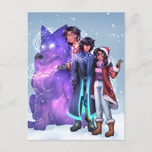 Weihnachtsgeschwister Postkarte (Vorderseite)