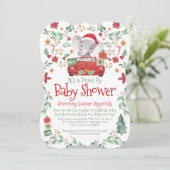 Weihnachtsgeschwür mit Kinderdusche Einladung (Stehend Vorderseite)
