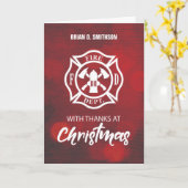 Weihnachtsgesegnung für Feuerwehrleute Danke Emble Karte (Gelbe Blume)