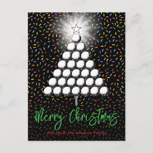 Weihnachtsgestalt der Golf-Familie Feiertagspostkarte (Vorderseite)