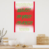 Weihnachtsgestalt in grün-weiß poster (Küche)
