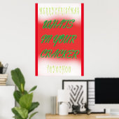 Weihnachtsgestalt in grün-weiß poster (Heimbüro)