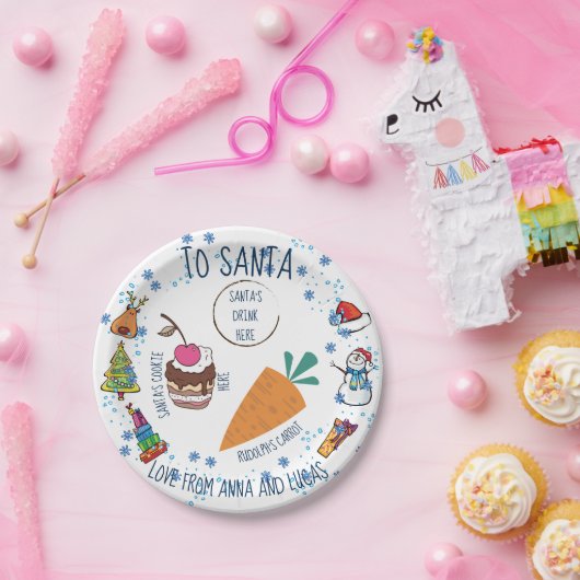 Weihnachtsgestalt Weihnachtsdoodle Pappteller (Party)
